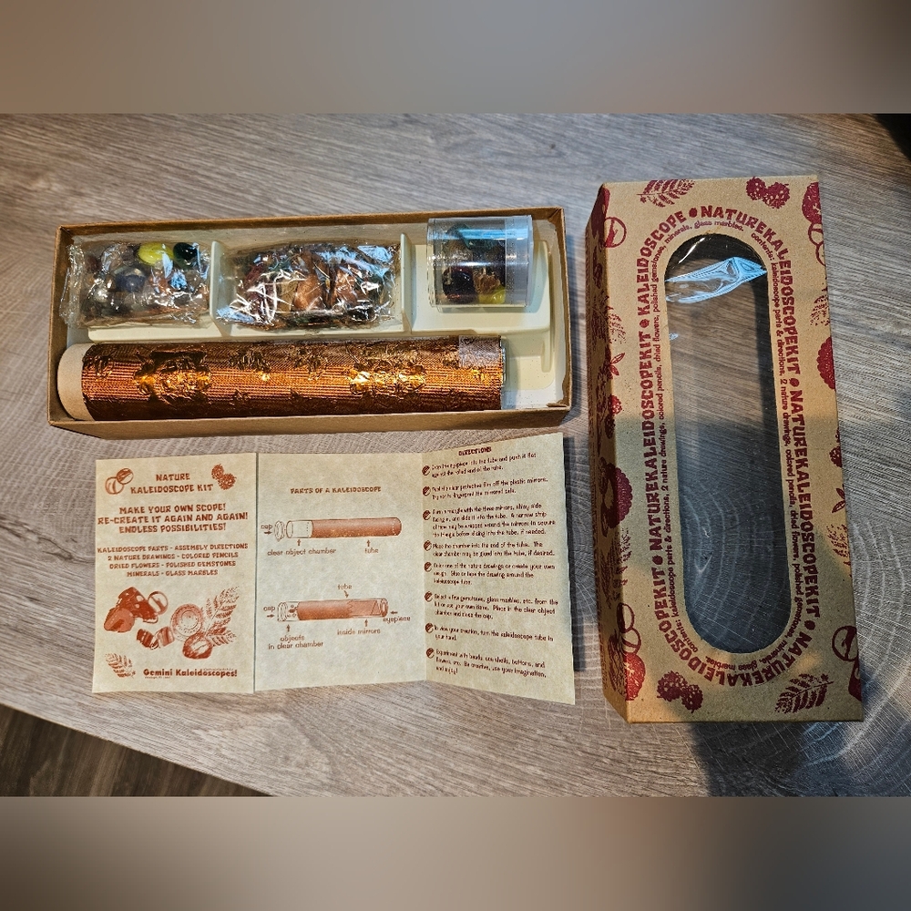 Vintage gemini Nature Kaleidoscope Kit DIY Polished Gemstones